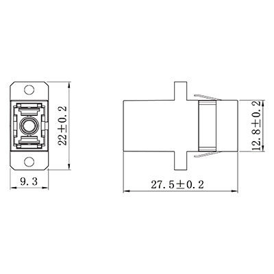 SC Type Flange Fiber Optic Adapters Simplex APC Low Insertion Loss