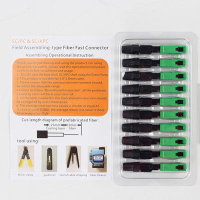 Blue SC UPC Field Installable Fiber Optic Fast Connectors For WAN LAN