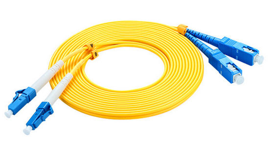 LAN Single Mode Optical Fiber Jumper , Test Equipment Sc Lc Fiber Patch Cord