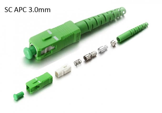 0.9mm 2.0mm 3.0mm Fiber Patch Cord Connectors SC APC Type For FTTX